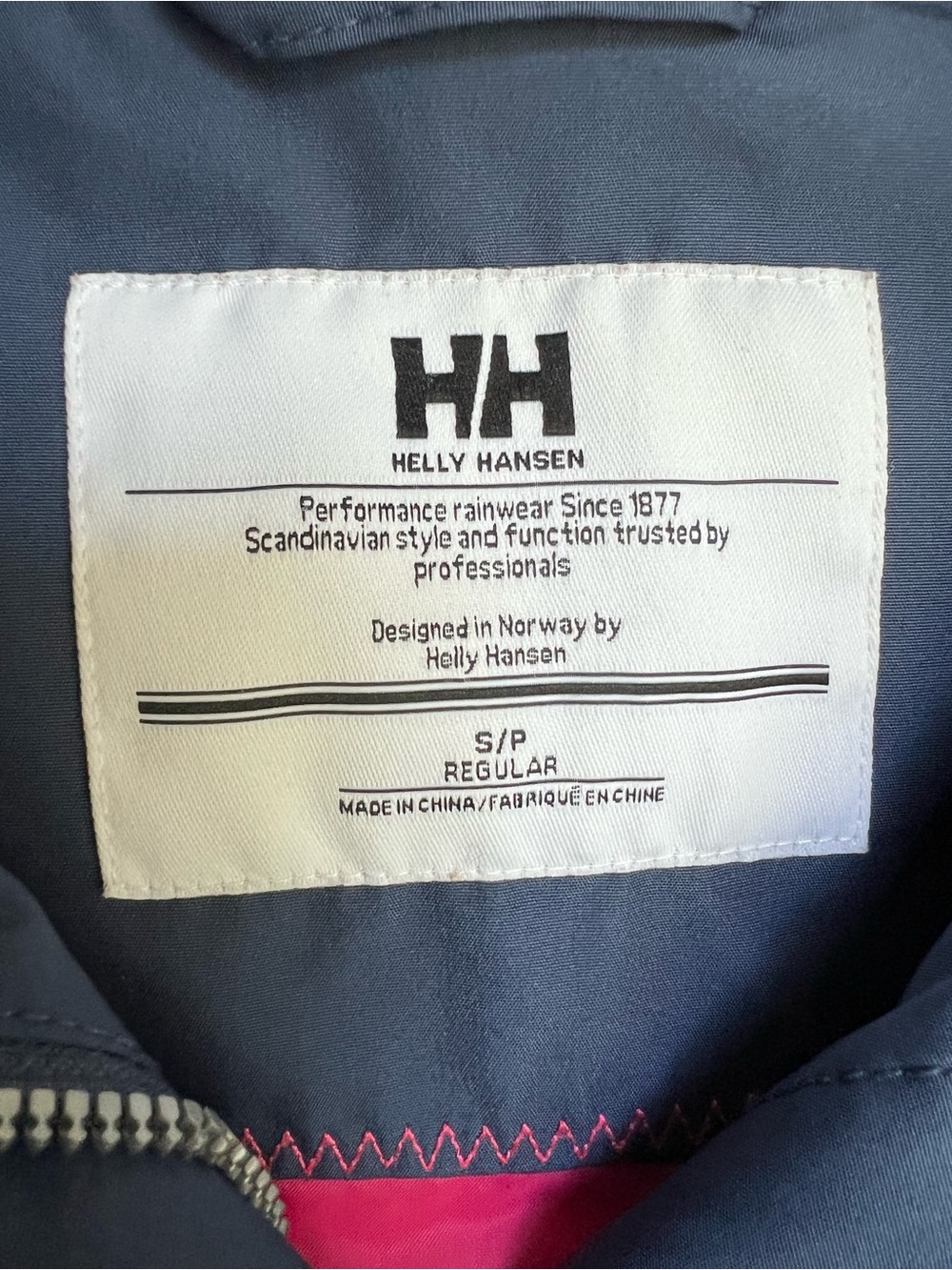 Helly Hansen Wesley Trench Coat Blue/Pink Size S - Picture 6 of 7